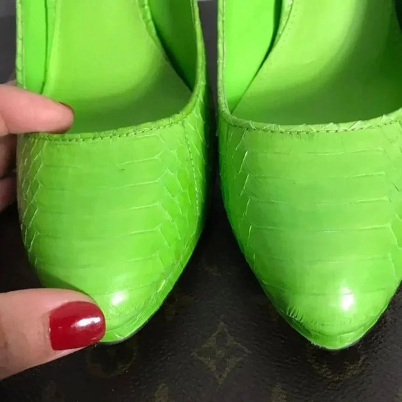 Ralph Lauren Leather Snake Skin Women’s Shoes - Picture 6 of 13